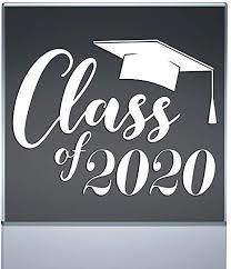 class of 2020 black and white with a cap
