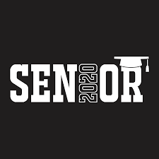 clip art senior 2020 black and white