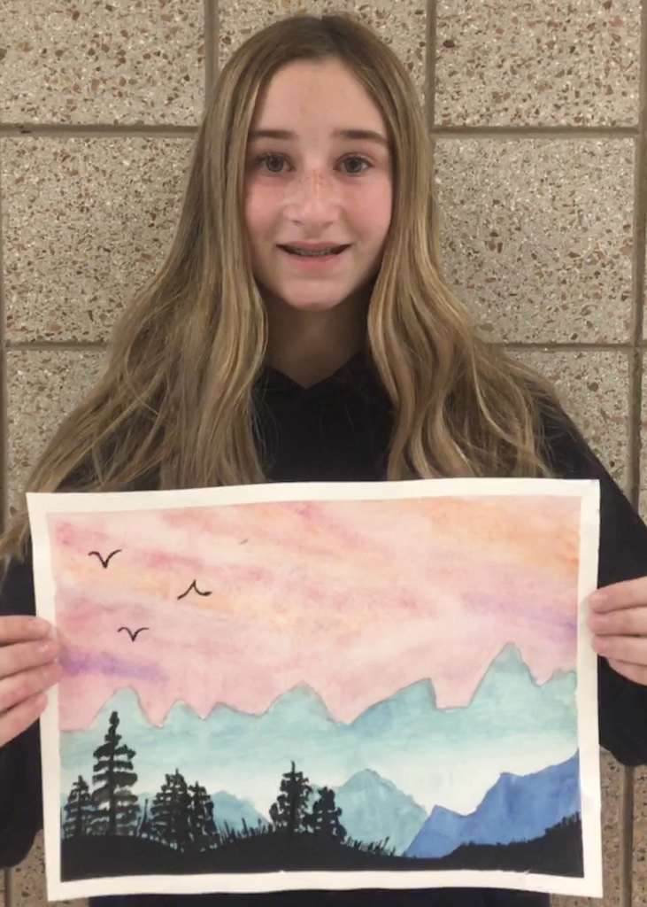 water color painting of mountains