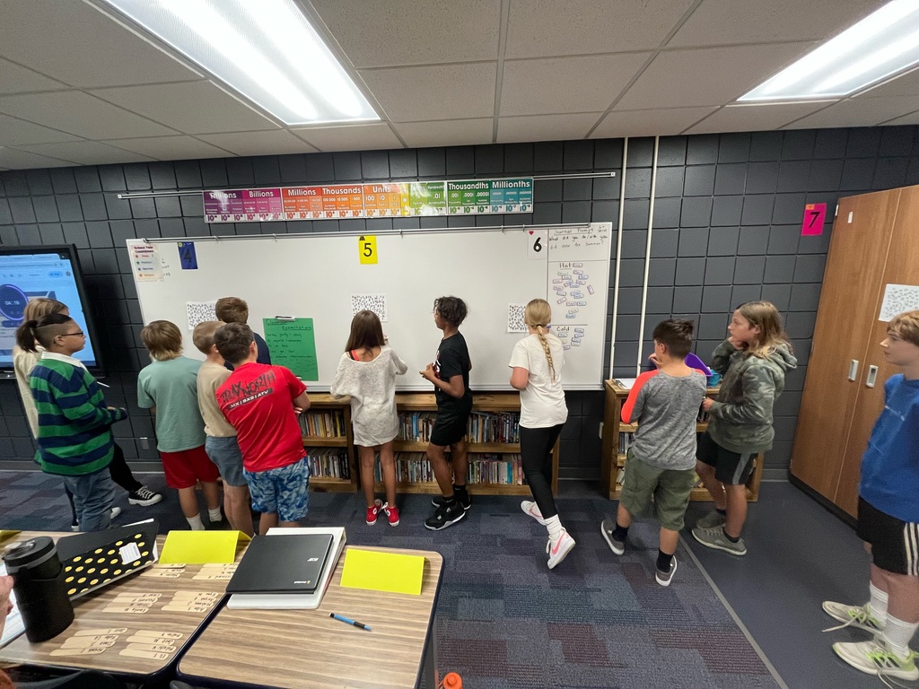 students standing near a white board