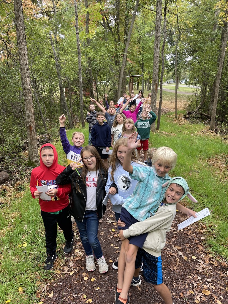 students on a walking trail
